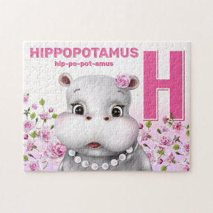 Puzzle Alphabetique Safari Hippopotame Enfants