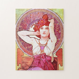 Puzzle Alphonse Mucha Amethyst Floral Vintage Art nouveau