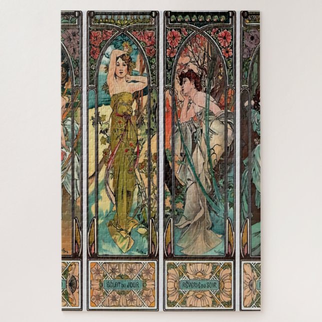 Puzzle Alphonse Mucha art, Art nouveau, vintage, femmes,  (Vertical)