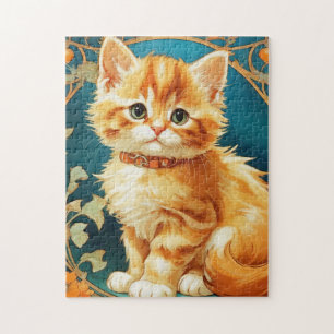Puzzle Alphonse Mucha Art Nouveau Chat