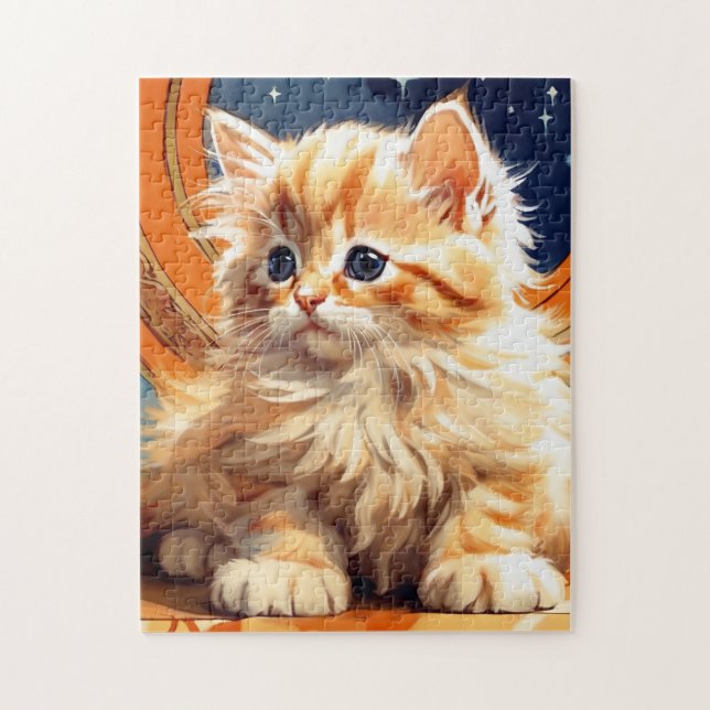 Puzzle Alphonse Mucha Art Nouveau Chat orange (Vertical)