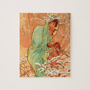 Puzzle Alphonse Mucha Art Nouveau Hiver