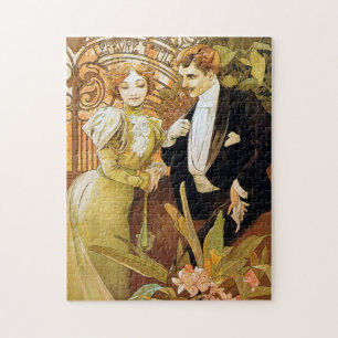 Puzzle Alphonse Mucha Flirt Vintage Art romantique Nouvea