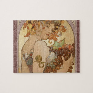 Puzzle Alphonse Mucha Fruit Art Nouveau Vintage Jeune Fil