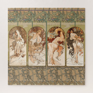 Puzzle Alphonse Mucha Quatre Saisons Panneau Art nouveau 