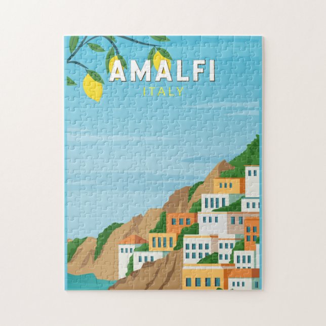 Puzzle Amalfi Italie Retro Voyage Art Vintage (Vertical)