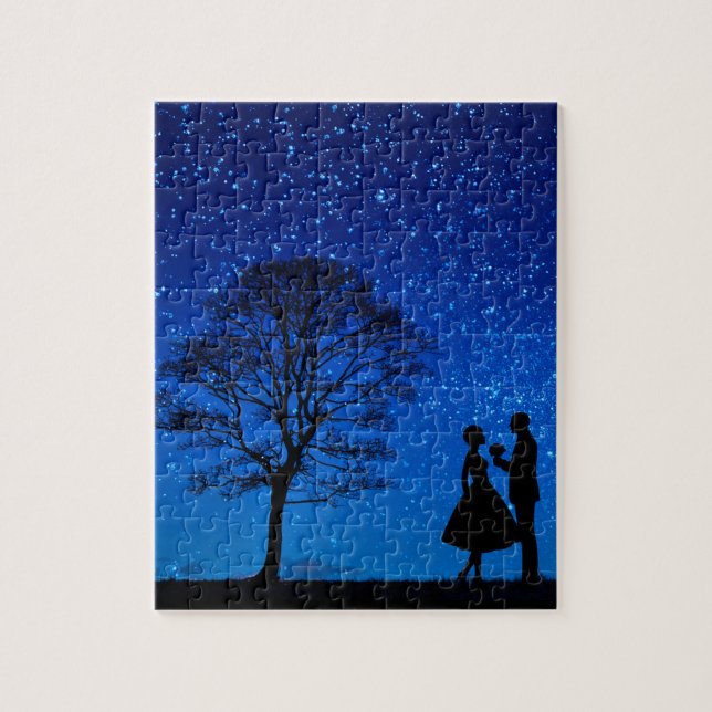 Puzzle Amants sous une pleine lune    (Vertical)