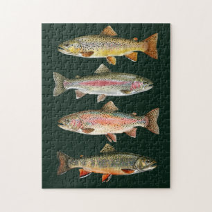 Puzzle Amateur de pêche - Conception de pêche à la truite