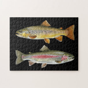 Puzzle Amateur de pêche - Conception de pêche à la truite