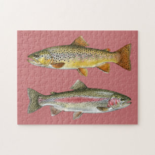 Puzzle Amateur de pêche - Conception de pêche à la truite