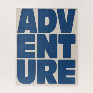 Puzzle Amateur de voyage aventureux typographie bleu mode