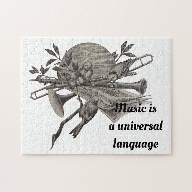 Puzzle Amateurs de musique vintage Etching Instruments de (Horizontal)