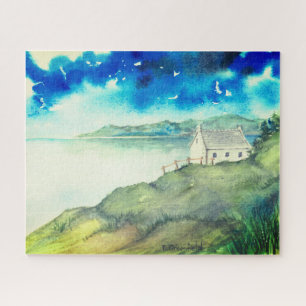 Puzzle Ambiance de l'aquarelle du paysage du lac Morning