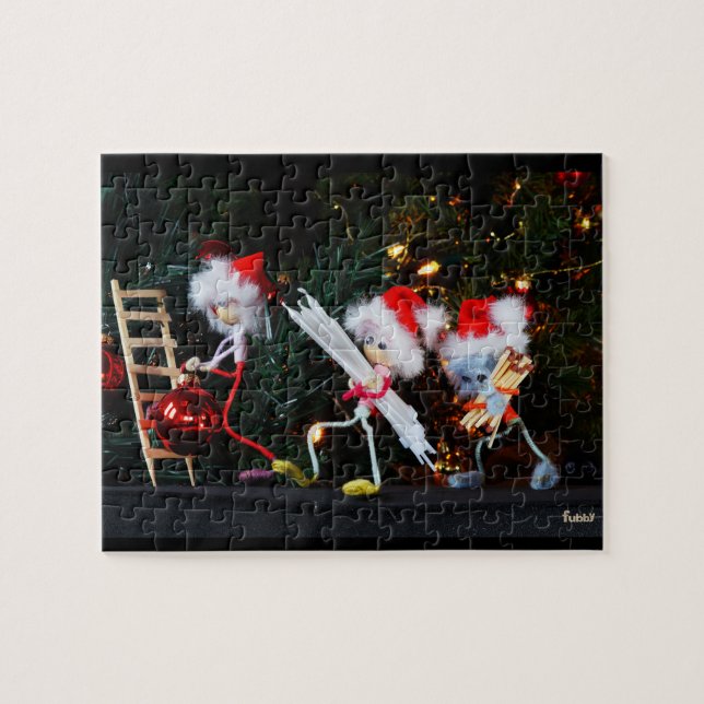 Puzzle Ambiance de Noël avec les Fubby qui s'occupent de  (Horizontal)