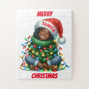Puzzle Ambiance de Noël Cosy avec un Chapeau de Père Noël