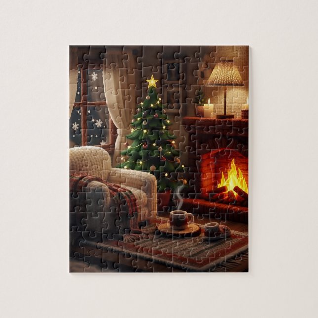 Puzzle Ambiance de Noël cosy, dans un style tricoté (Vertical)