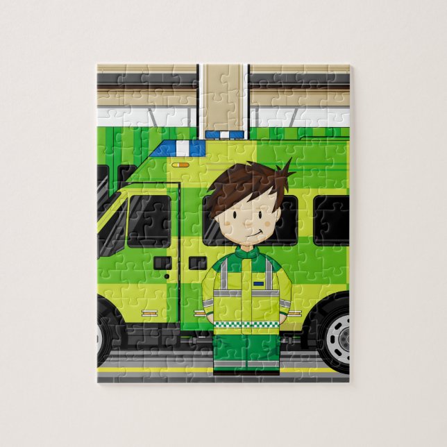 Puzzle Ambulance de bande dessinée et EMT (Vertical)