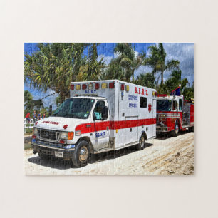 Puzzle ambulance et camion-feu