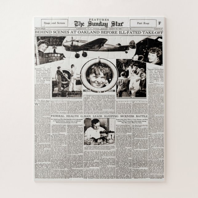 Puzzle Amelia Earhart Avant Le Vol Malheureux Mars 1937 (Vertical)