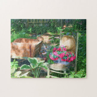 Puzzle Aménagement de jardin fleuri Peinture à l'huile