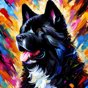 Puzzle American Akita Dog Acrylique Art Coloré