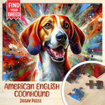 American Anglais Coonhound Dog Acrylique Portrait