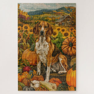 Puzzle American Anglais Foxhound Automne Harvest