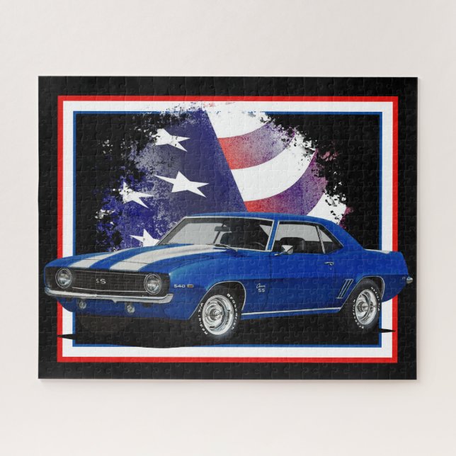 Puzzle American Blue Muscle Car (Horizontal)
