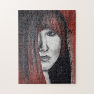 Puzzle American Doll Woman Portrait Dessin d'art original