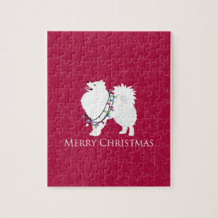 Puzzle American Eskimo Chien Joyeux Noël Design