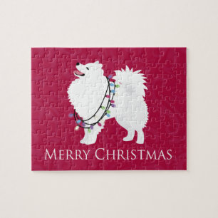Puzzle American Eskimo Chien Joyeux Noël Design