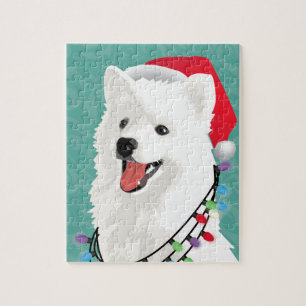 Puzzle American Eskimo Samoyed Cute Puppy Dog Christmas