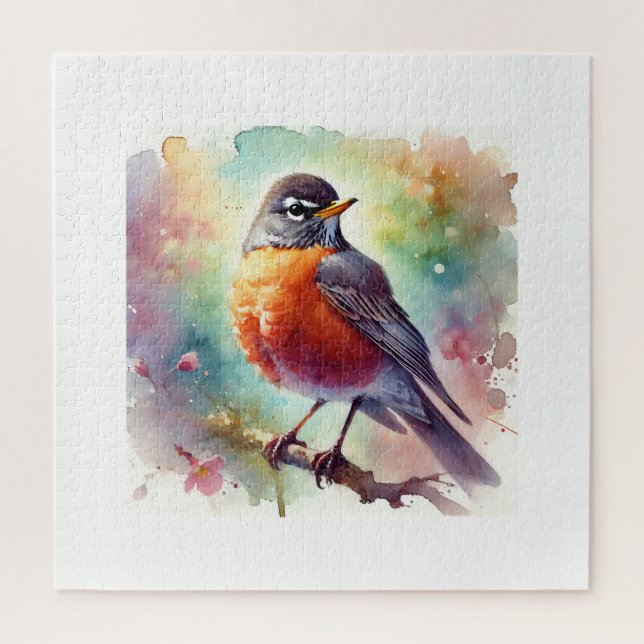 Puzzle American Robin 010924AREF111 - Watercolor (Vertical)