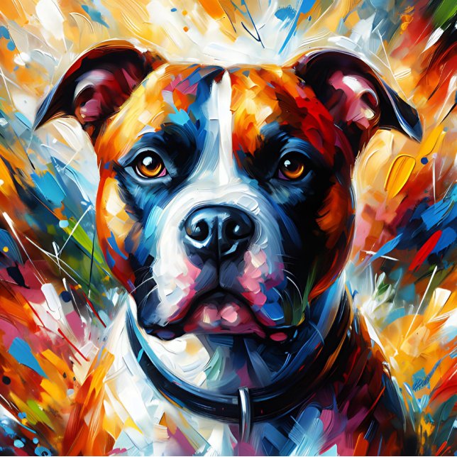 Puzzle American Staffordshire Terrier Acrylique Art (American Staffordshire Dog Terrier Acrylic Art Print)