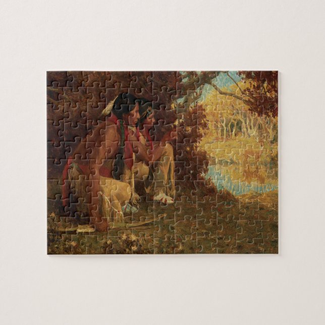 Puzzle Amérindien vintage, Chasse au cerf par souris (Horizontal)