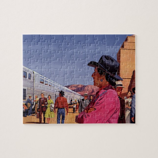 Puzzle Amérindien vintage dans une gare (Horizontal)