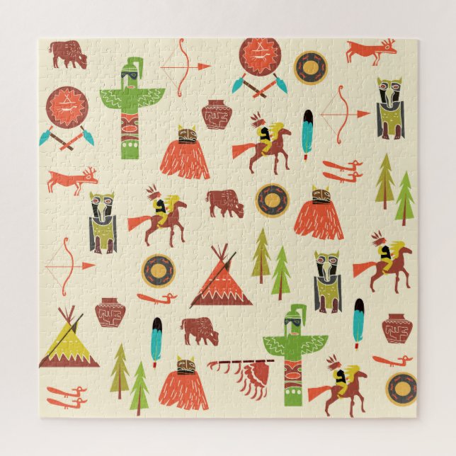 Puzzle Amérindiens : Arrière - plans culturels. (Vertical)