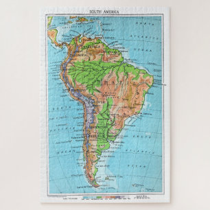Puzzle Amérique du Sud de l'ancienne carte Vintage restau