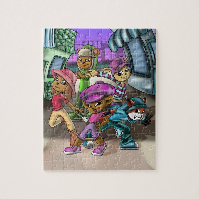 Puzzle Amis animal mignon coloré (Vertical)