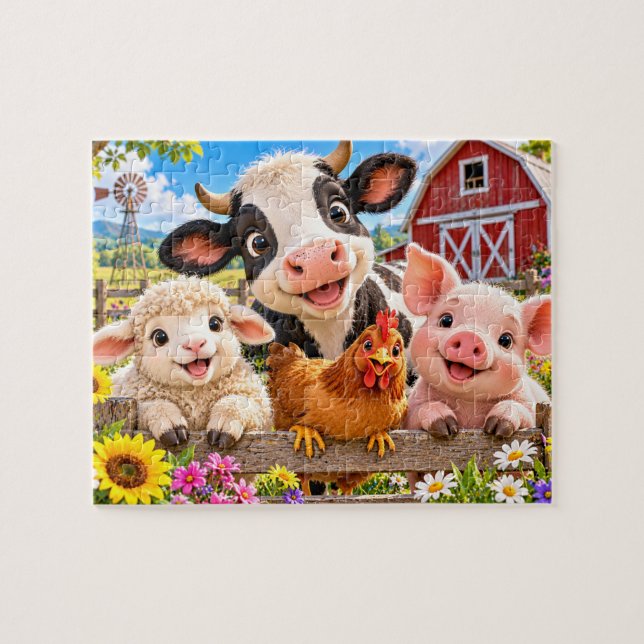 Puzzle Amis des animaux de la ferme (Horizontal)