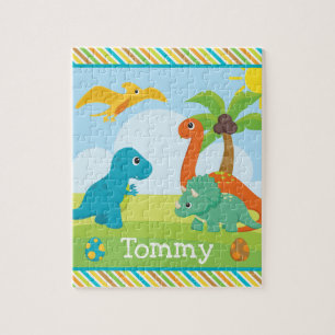 Puzzle Amis Dinosaures Colorés Mignons Enfants