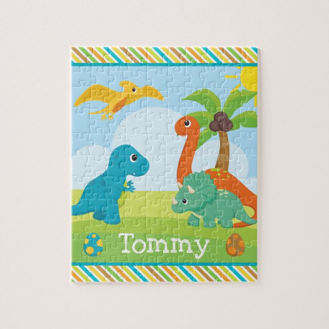 Puzzle Amis Dinosaures Colorés Mignons Enfants (Vertical)