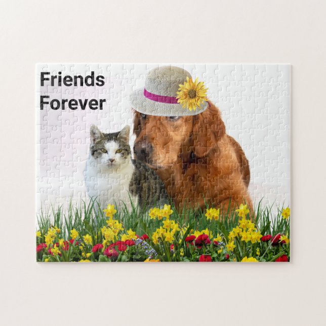 Puzzle Amis Forever mignon animaux de compagnie Chat et c (Horizontal)