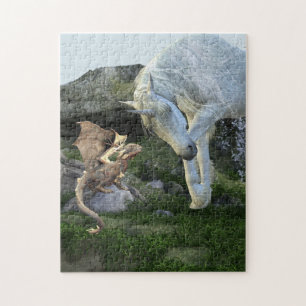 Puzzle Amis Licorne et Bébé Dragon Fairy Tail