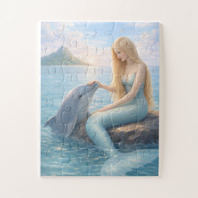 Puzzle Amis sirène et dauphin (Vertical)