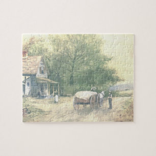 Puzzle amish vintage de scène de ferme