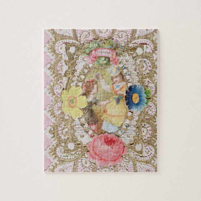 Puzzle Amitié, carte de Valentine, c.1870 (litho o de (Vertical)