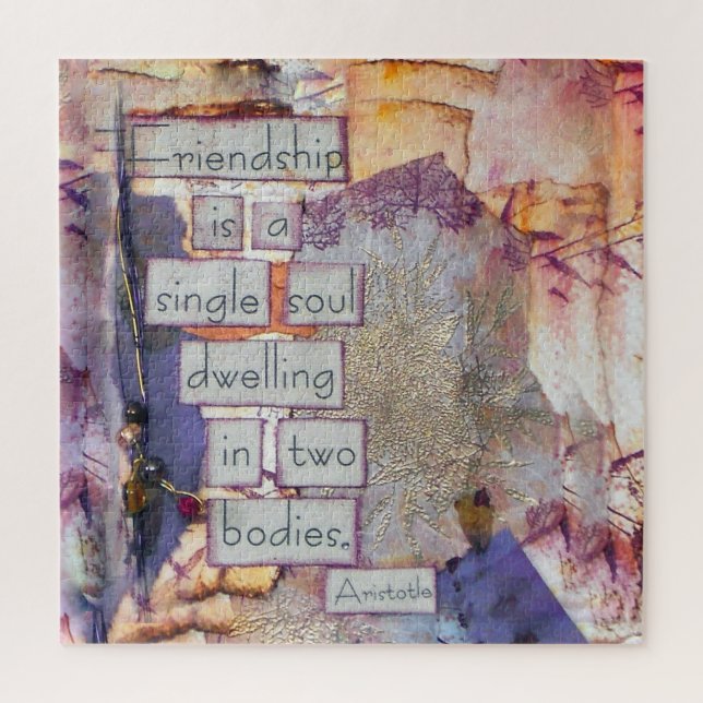 Puzzle Amitié Citation Amitié Est Une Âme Unique (Vertical)