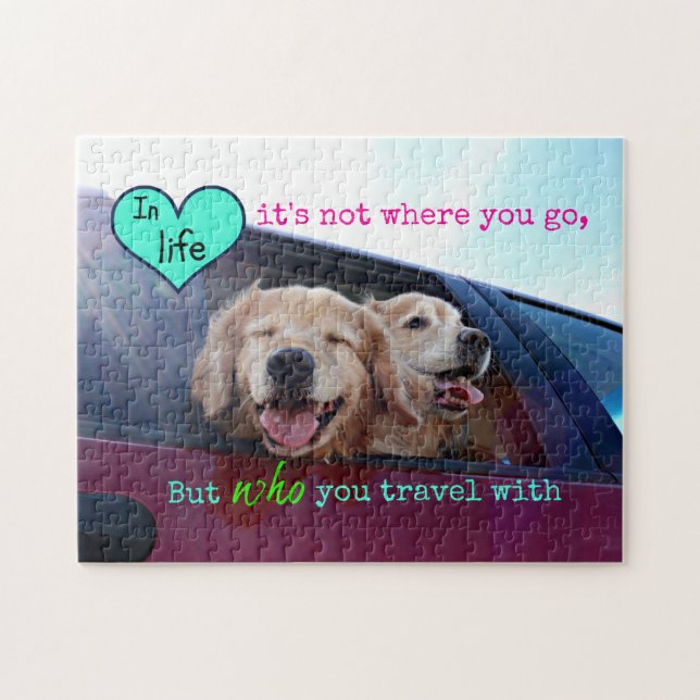 Puzzle Amitié de voyage de golden retriever (Horizontal)