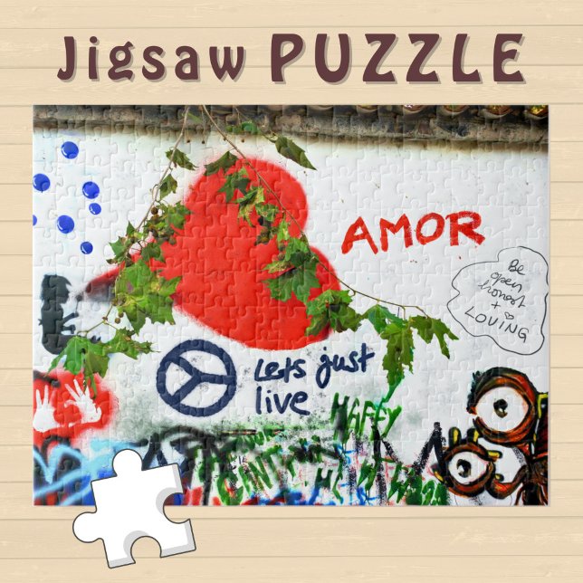 Puzzle Amor Heart and Peace on a Graffiti Wall - (Créateur téléchargé)